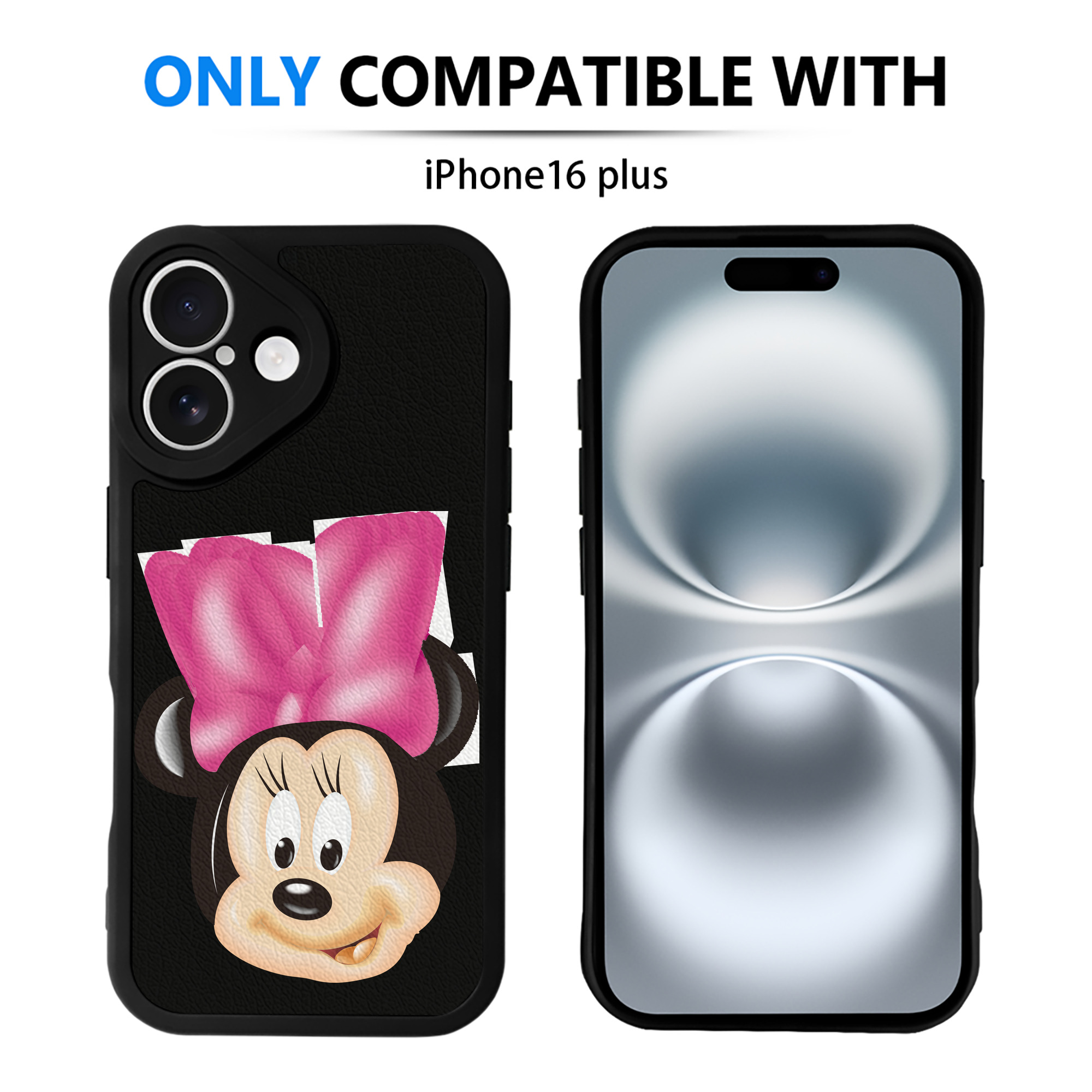 （画像用） ミッキーマウス Mickey Mouse 【iPhone 16シリーズ対応】シリコンスマホケース（レザー調） 材質：シリコン